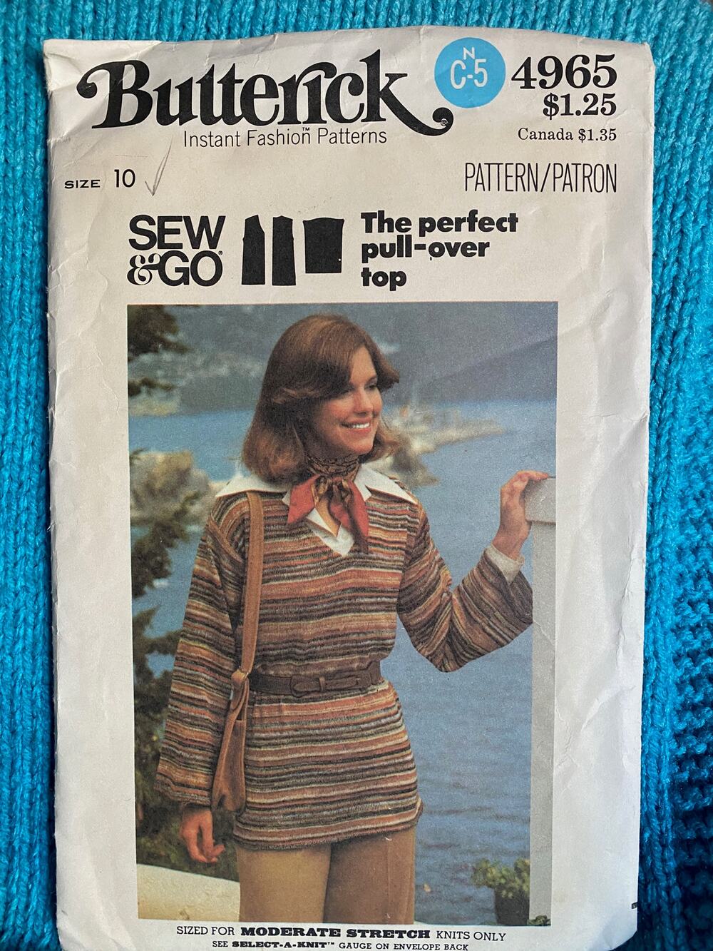 Butterick Sewing pattern 4965 top Women's pullover sz 10